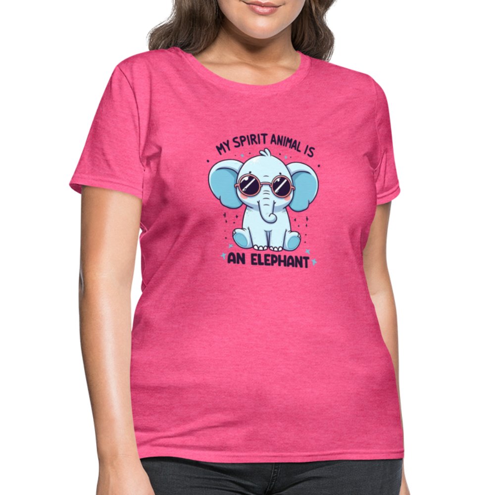 My Spirit Animal is an Elephant Women's Contoured T-Shirt - heather pink