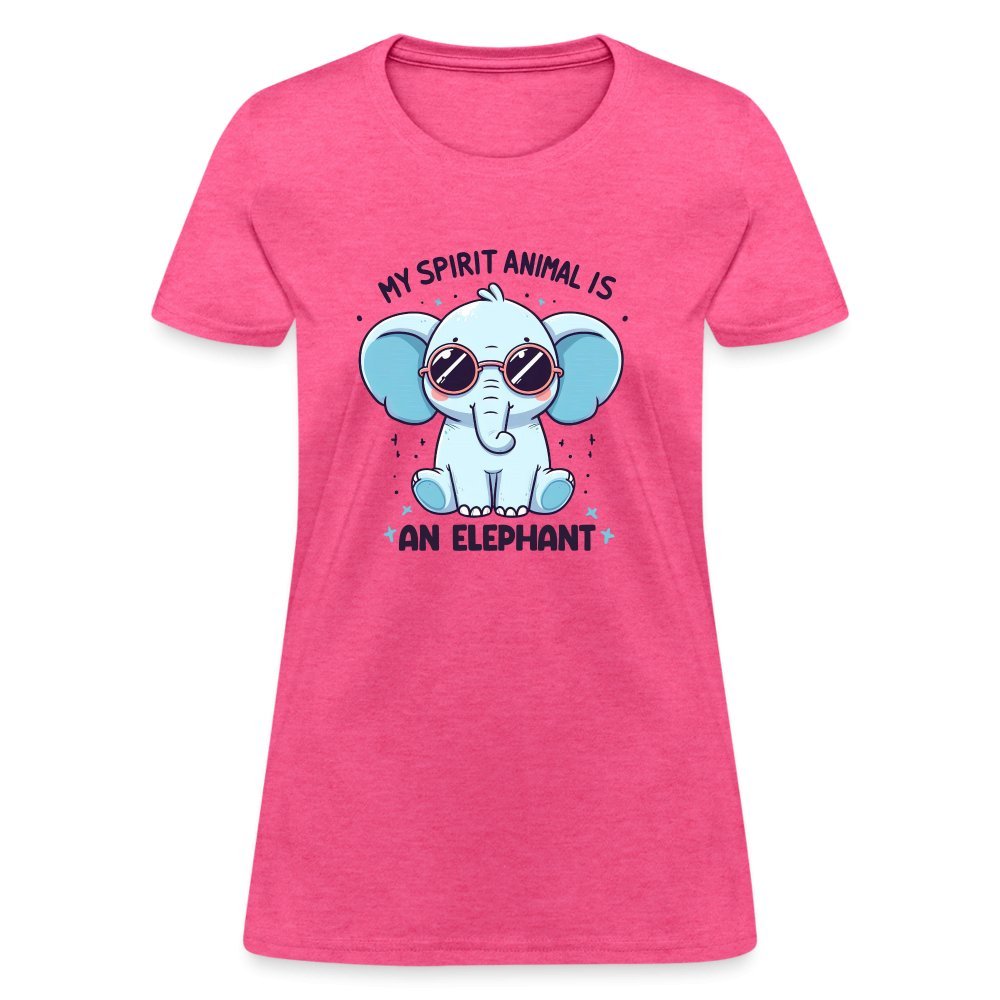 My Spirit Animal is an Elephant Women's Contoured T-Shirt - heather pink