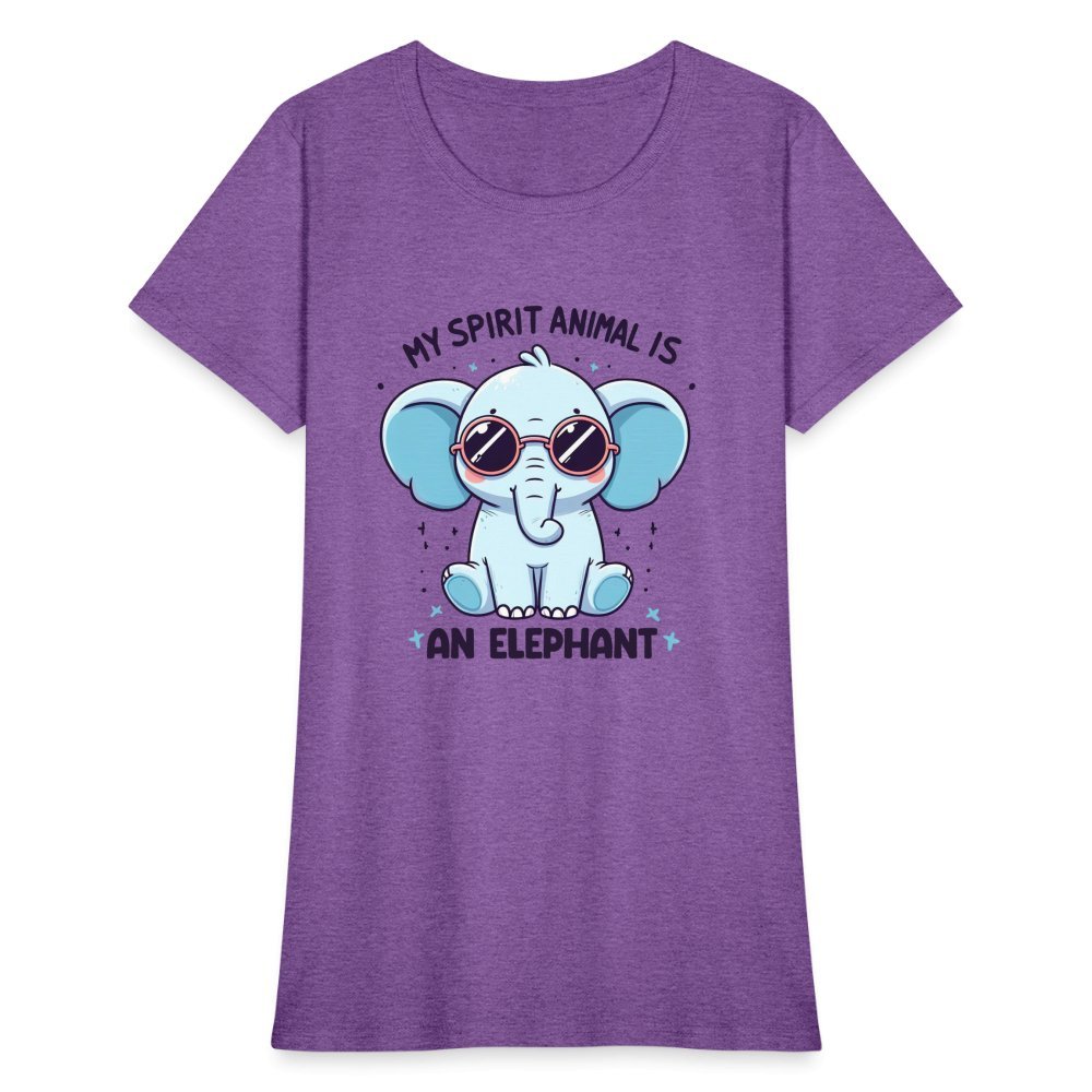 My Spirit Animal is an Elephant Women's Contoured T-Shirt - purple heather