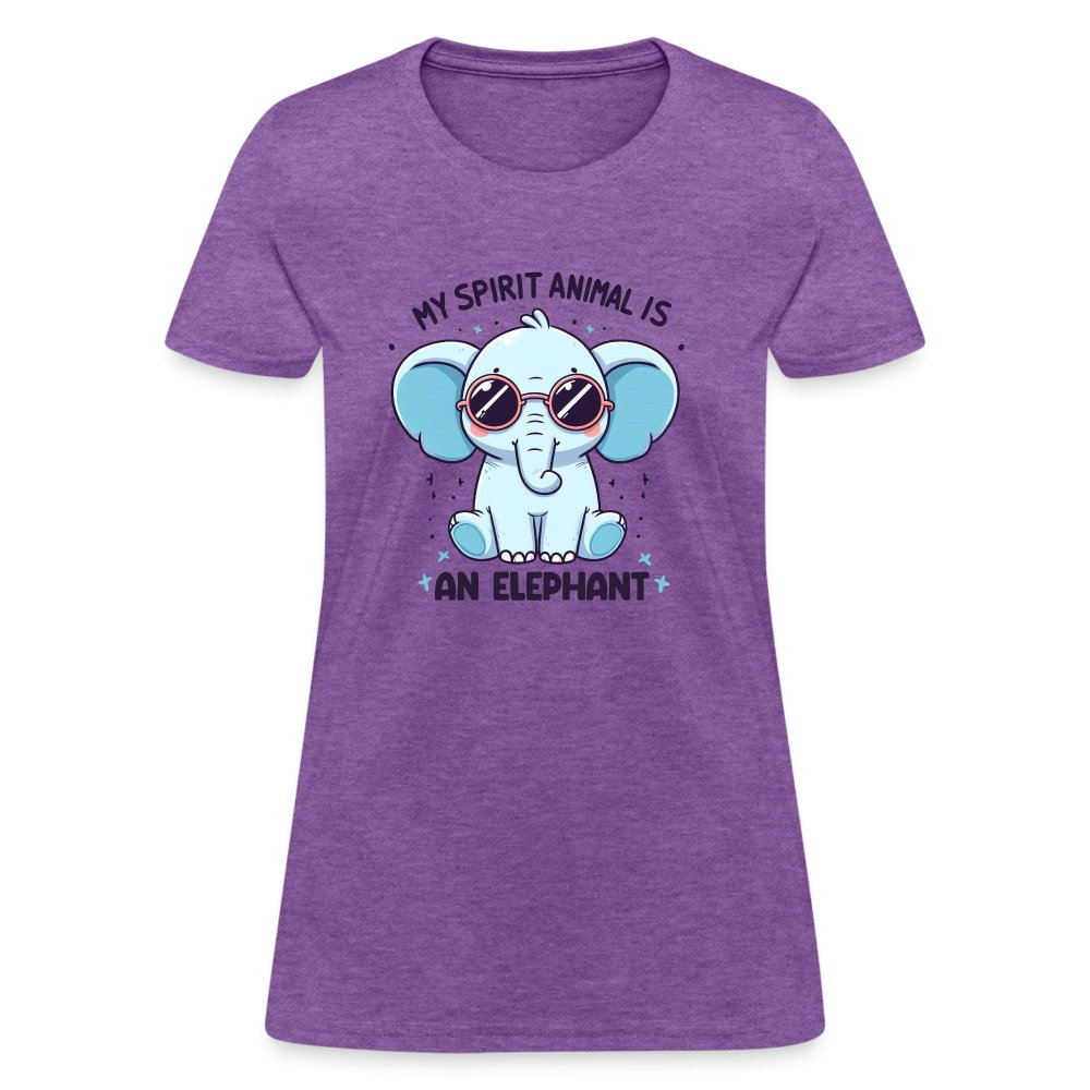 My Spirit Animal is an Elephant Women's Contoured T-Shirt - purple heather