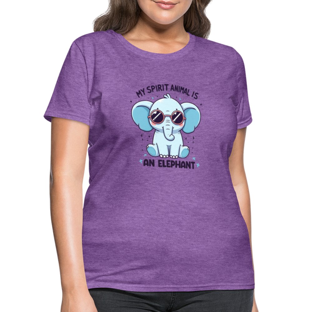 My Spirit Animal is an Elephant Women's Contoured T-Shirt - purple heather