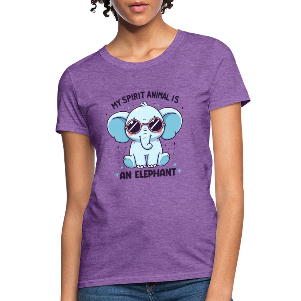 My Spirit Animal is an Elephant Women's Contoured T-Shirt - purple heather