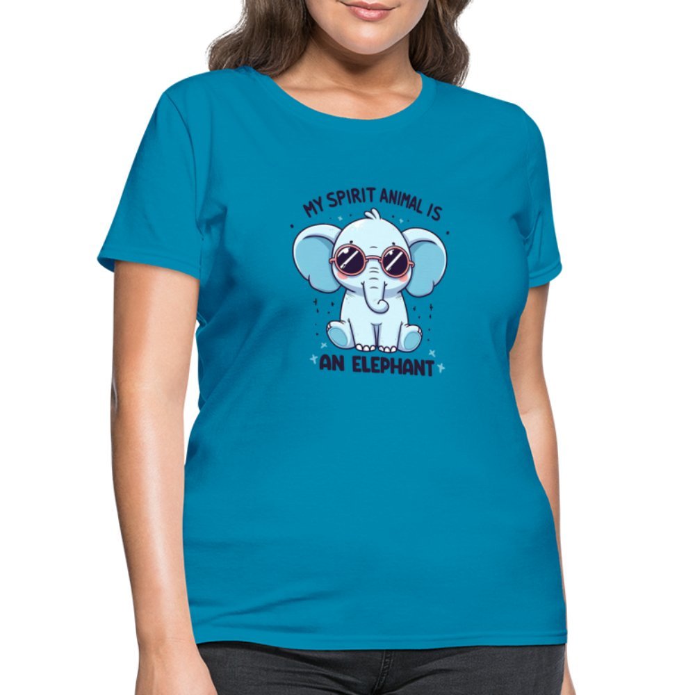 My Spirit Animal is an Elephant Women's Contoured T-Shirt - turquoise