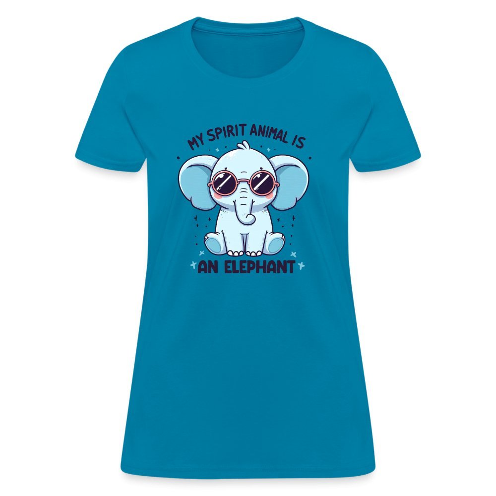 My Spirit Animal is an Elephant Women's Contoured T-Shirt - turquoise