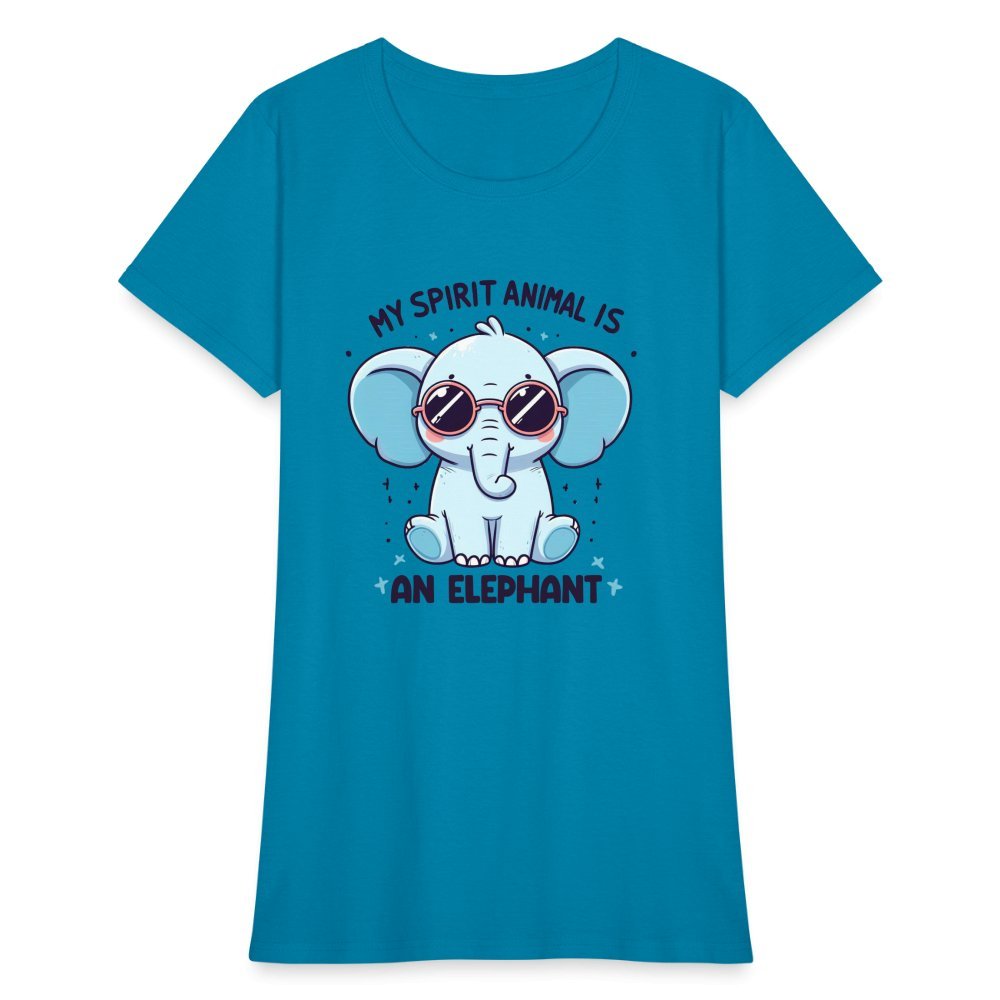 My Spirit Animal is an Elephant Women's Contoured T-Shirt - turquoise