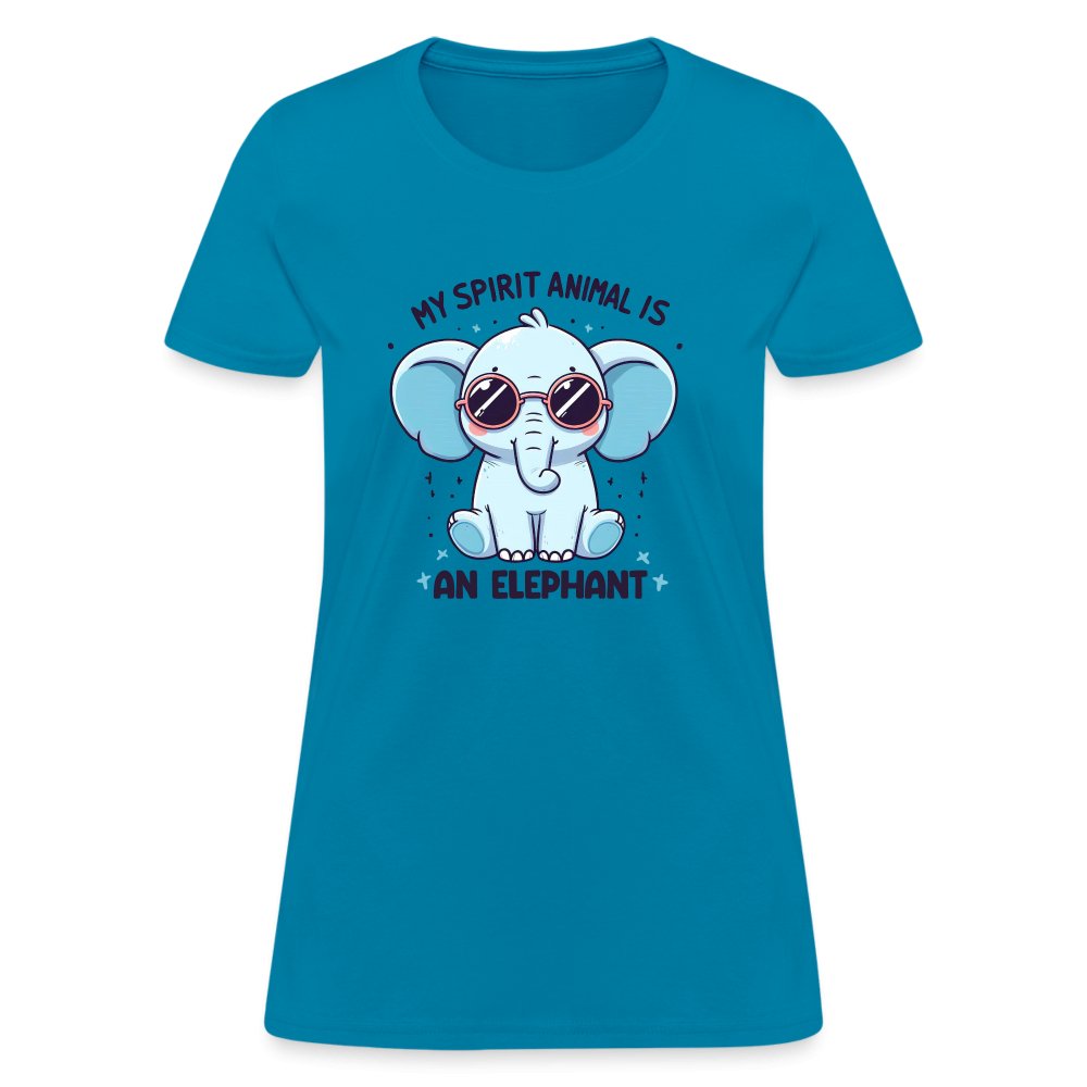 My Spirit Animal is an Elephant Women's Contoured T-Shirt - option1# - Women's T-Shirt | Fruit of the Loom L3930R