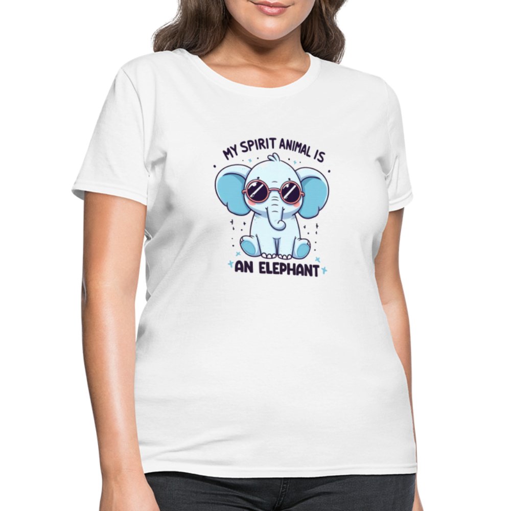 My Spirit Animal is an Elephant Women's Contoured T-Shirt - white