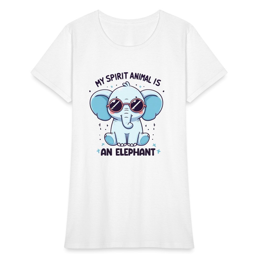 My Spirit Animal is an Elephant Women's Contoured T-Shirt - white