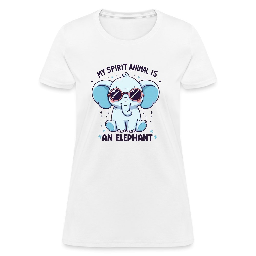 My Spirit Animal is an Elephant Women's Contoured T-Shirt - white