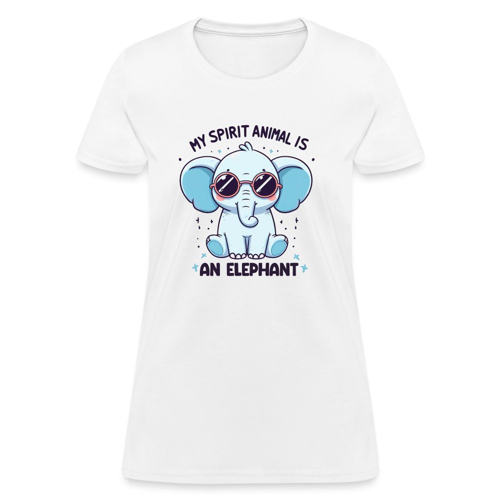 My Spirit Animal is an Elephant Women's Contoured T-Shirt - option1# - Women's T-Shirt | Fruit of the Loom L3930R