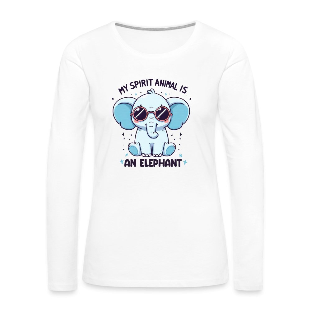 My Spirit Animal is an Elephant Women's Premium Long Sleeve T-Shirt - white