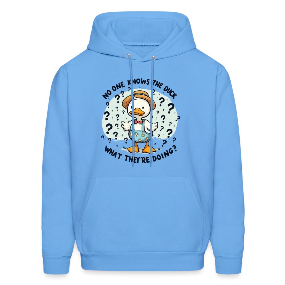 No One Knows The Duck What They're Doing Hoodie (Confused Duck) - carolina blue