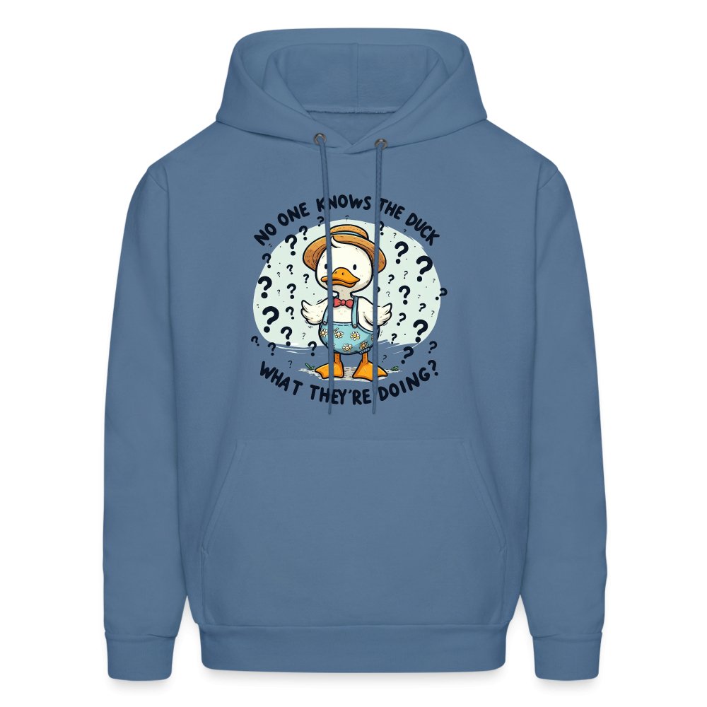 No One Knows The Duck What They're Doing Hoodie (Confused Duck) - carolina blue