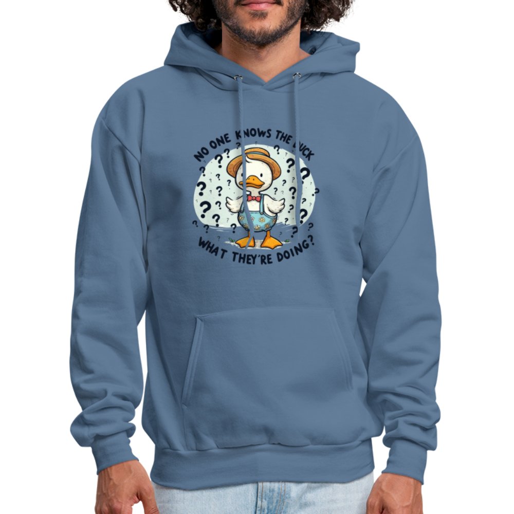 No One Knows The Duck What They're Doing Hoodie (Confused Duck) - denim blue