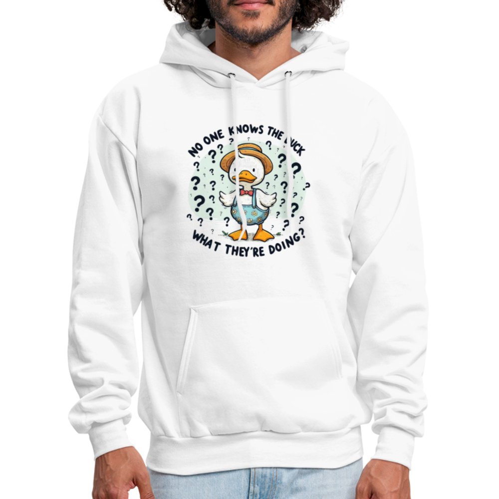 No One Knows The Duck What They're Doing Hoodie (Confused Duck) - option1# - Men's Hoodie | Hanes P170