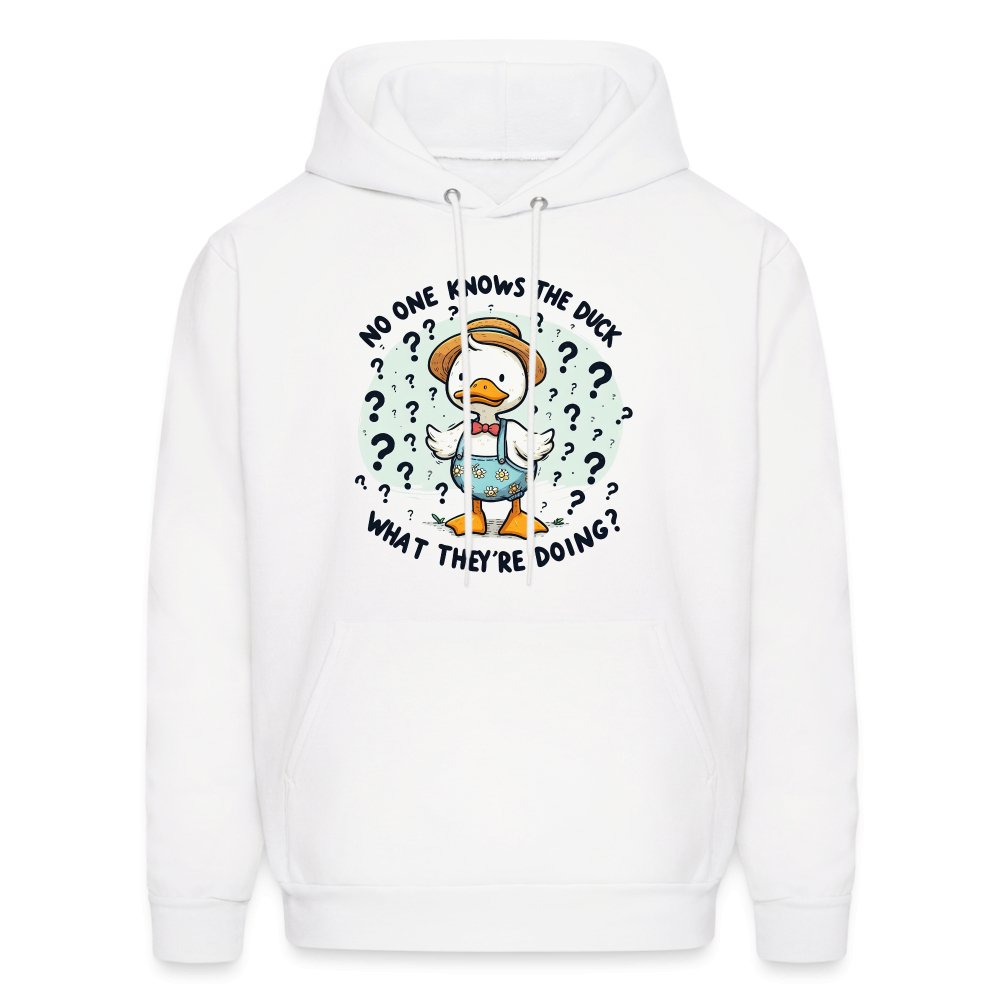 No One Knows The Duck What They're Doing Hoodie (Confused Duck) - option1# - Men's Hoodie | Hanes P170