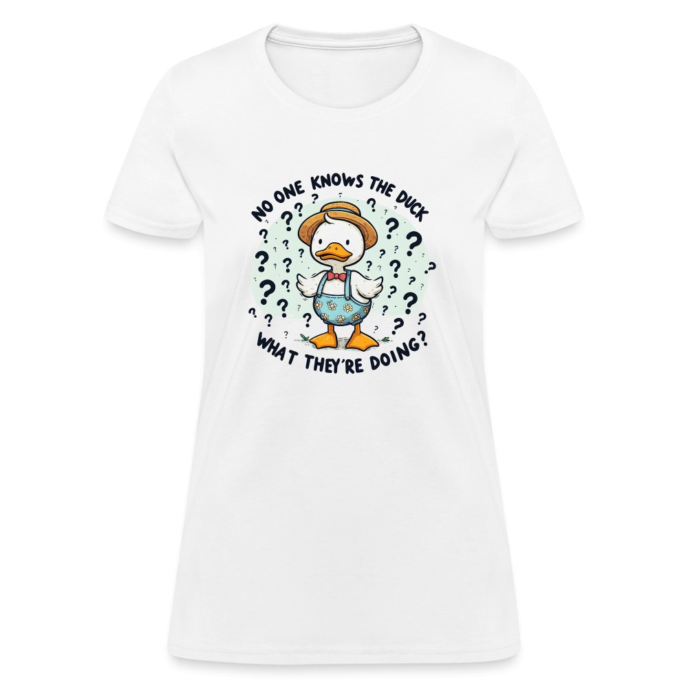 No One Knows The Duck What They're Doing Women's T-Shirt (Confused Duck) - option1# - Women's T-Shirt | Fruit of the Loom L3930R