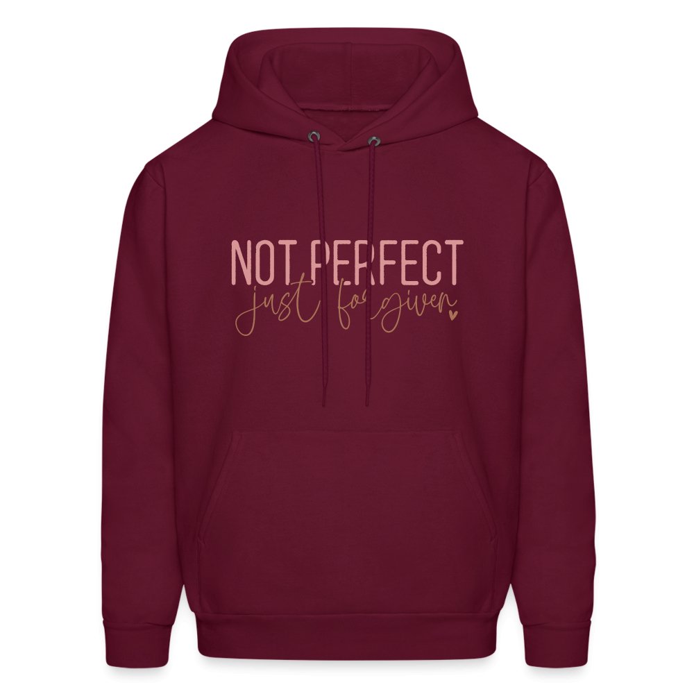 Not Perfect Just Forgiven Hoodie - burgundy