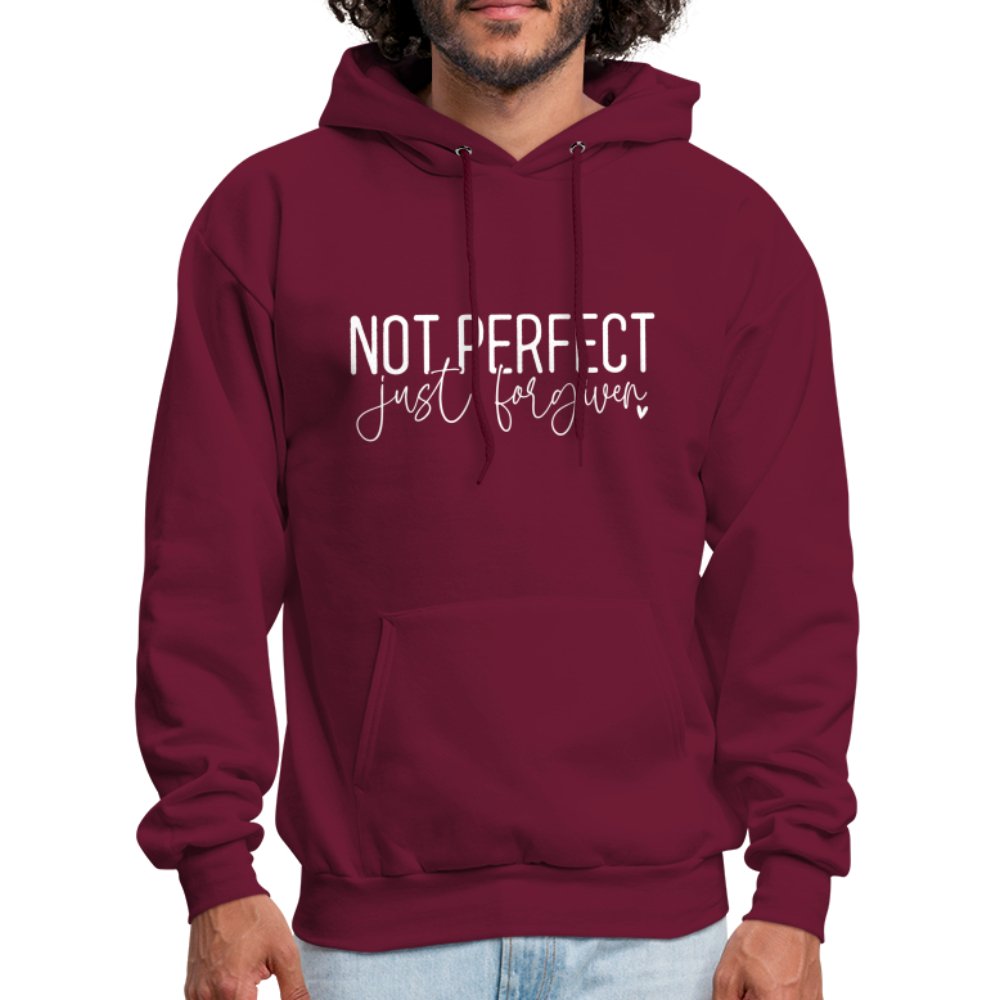 Not Perfect Just Forgiven Hoodie - burgundy