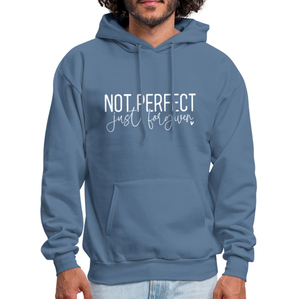 Not Perfect Just Forgiven Hoodie - denim blue