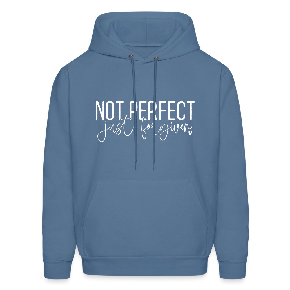 Not Perfect Just Forgiven Hoodie - denim blue