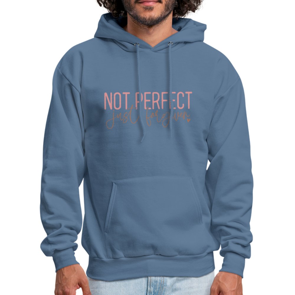 Not Perfect Just Forgiven Hoodie - denim blue