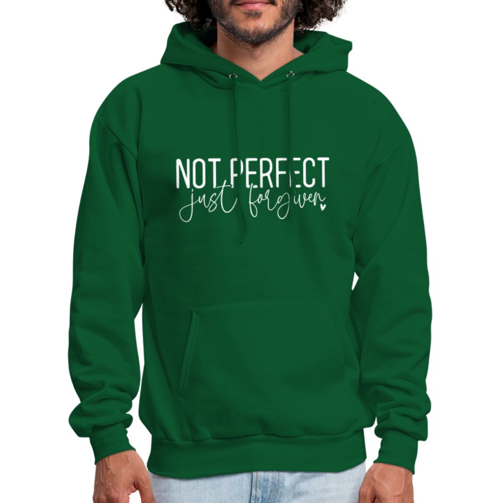 Not Perfect Just Forgiven Hoodie - forest green