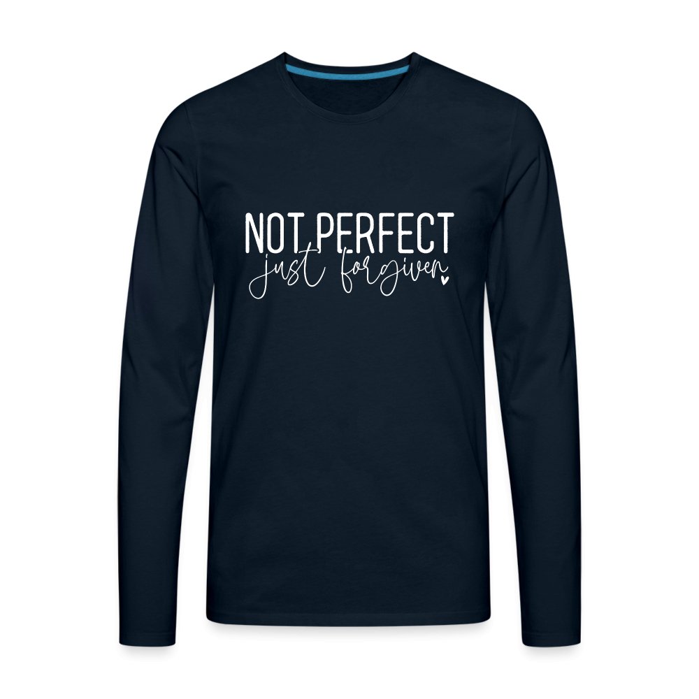 Not Perfect Just Forgiven Men's Premium Long Sleeve T-Shirt - option1# - Men's Premium Long Sleeve T-Shirt | Spreadshirt 875