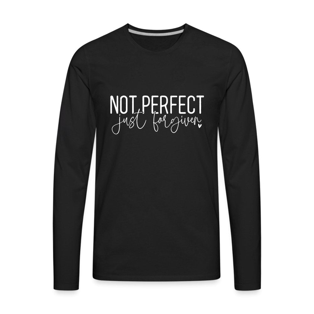 Not Perfect Just Forgiven Men's Premium Long Sleeve T-Shirt - option1# - Men's Premium Long Sleeve T-Shirt | Spreadshirt 875