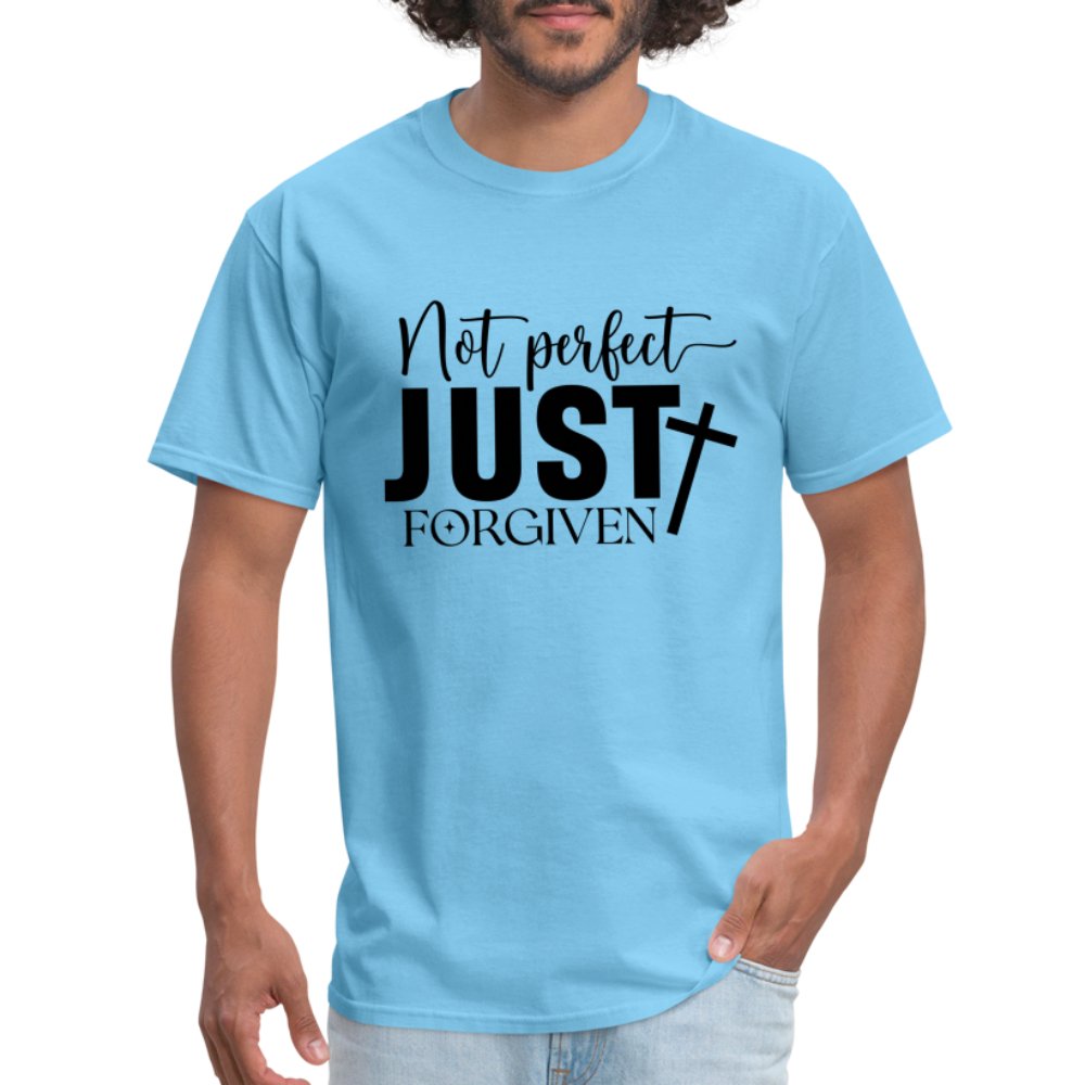 Not Perfect Just Forgiven T-Shirt - aquatic blue