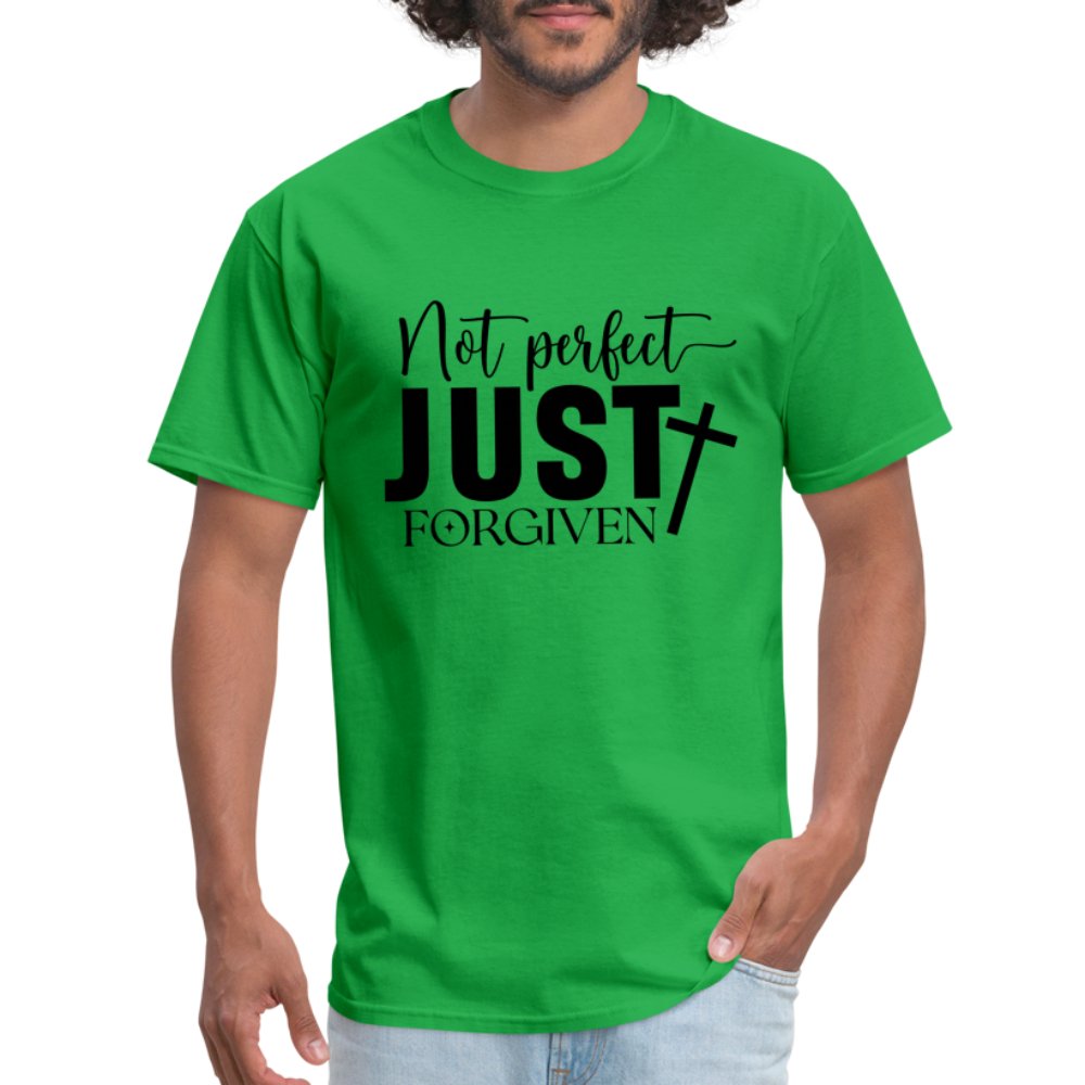 Not Perfect Just Forgiven T-Shirt - bright green