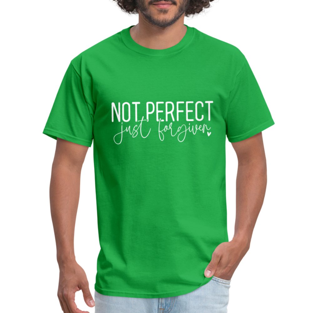 Not Perfect Just Forgiven T-Shirt - bright green