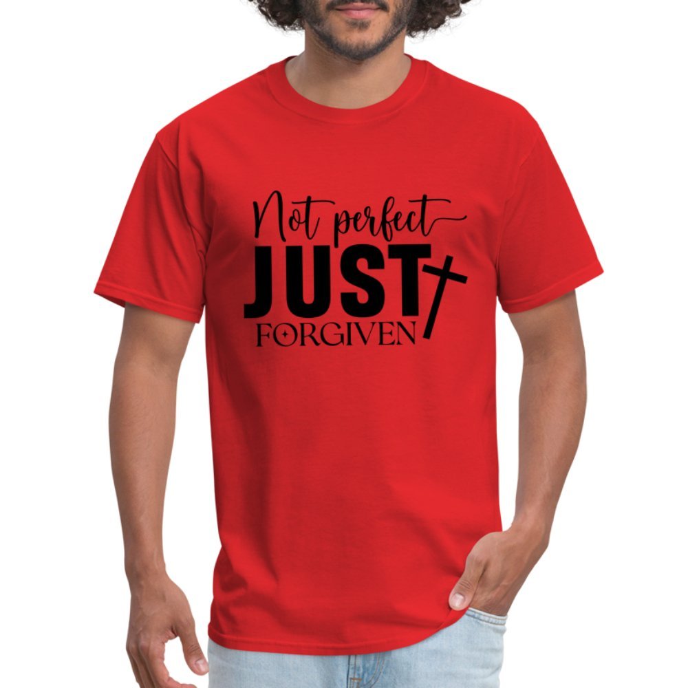 Not Perfect Just Forgiven T-Shirt - red