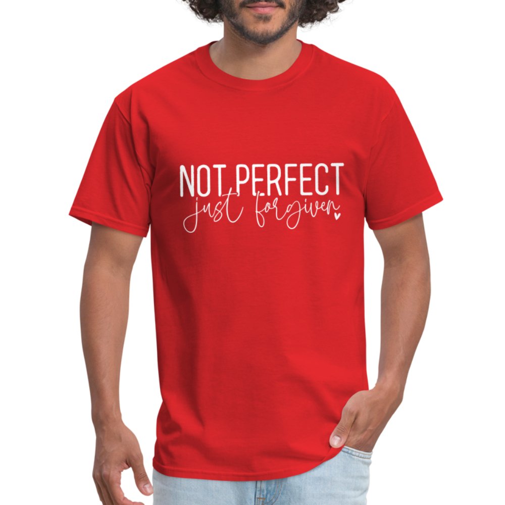 Not Perfect Just Forgiven T-Shirt - red