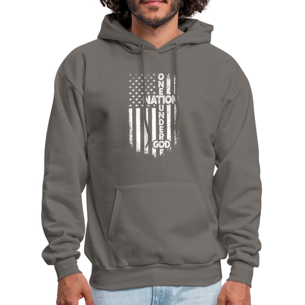 One Nation Under God Hoodie - asphalt gray