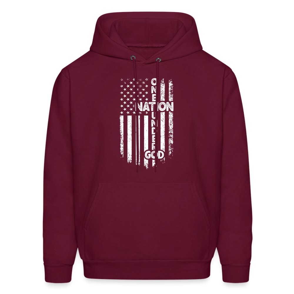 One Nation Under God Hoodie - burgundy