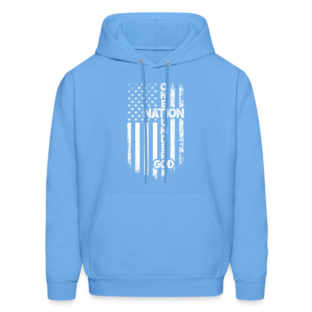 One Nation Under God Hoodie - carolina blue