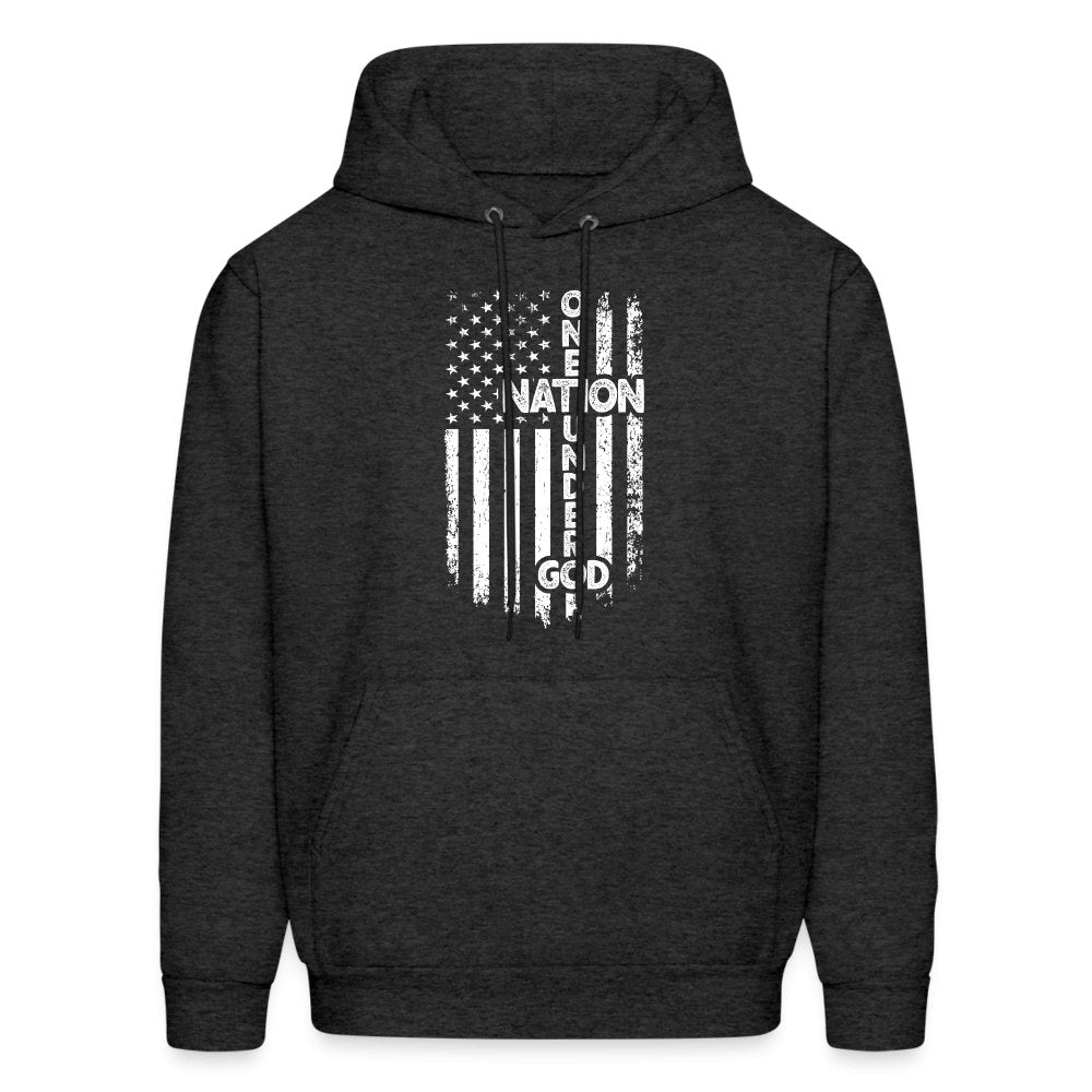 One Nation Under God Hoodie - charcoal grey