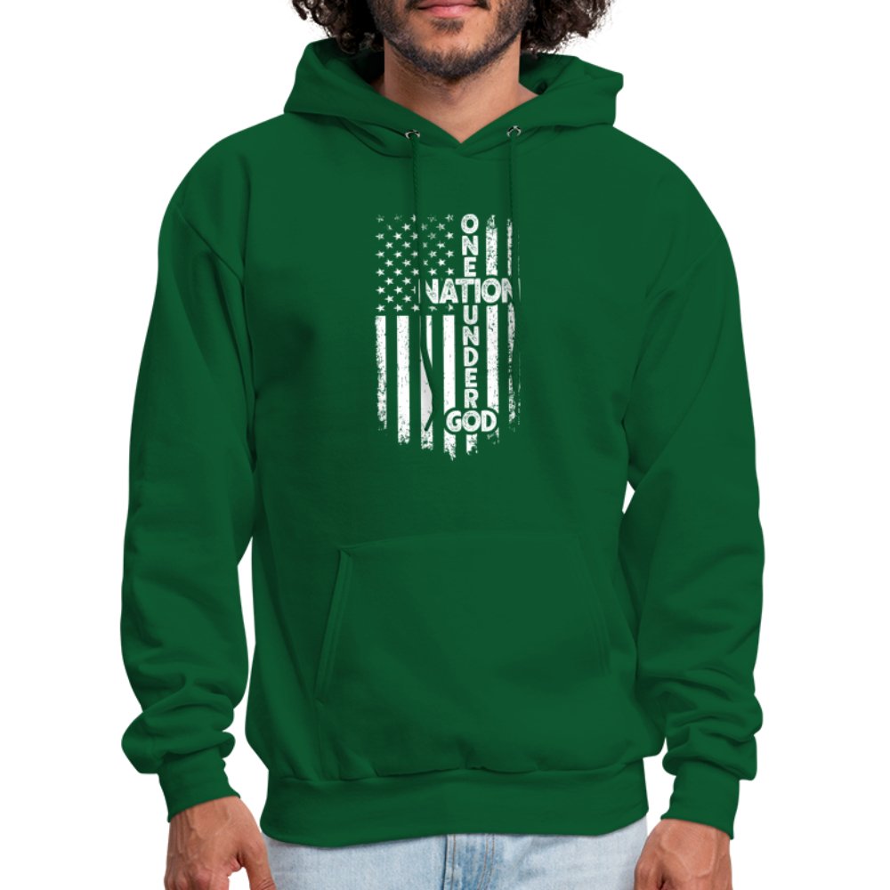 One Nation Under God Hoodie - forest green