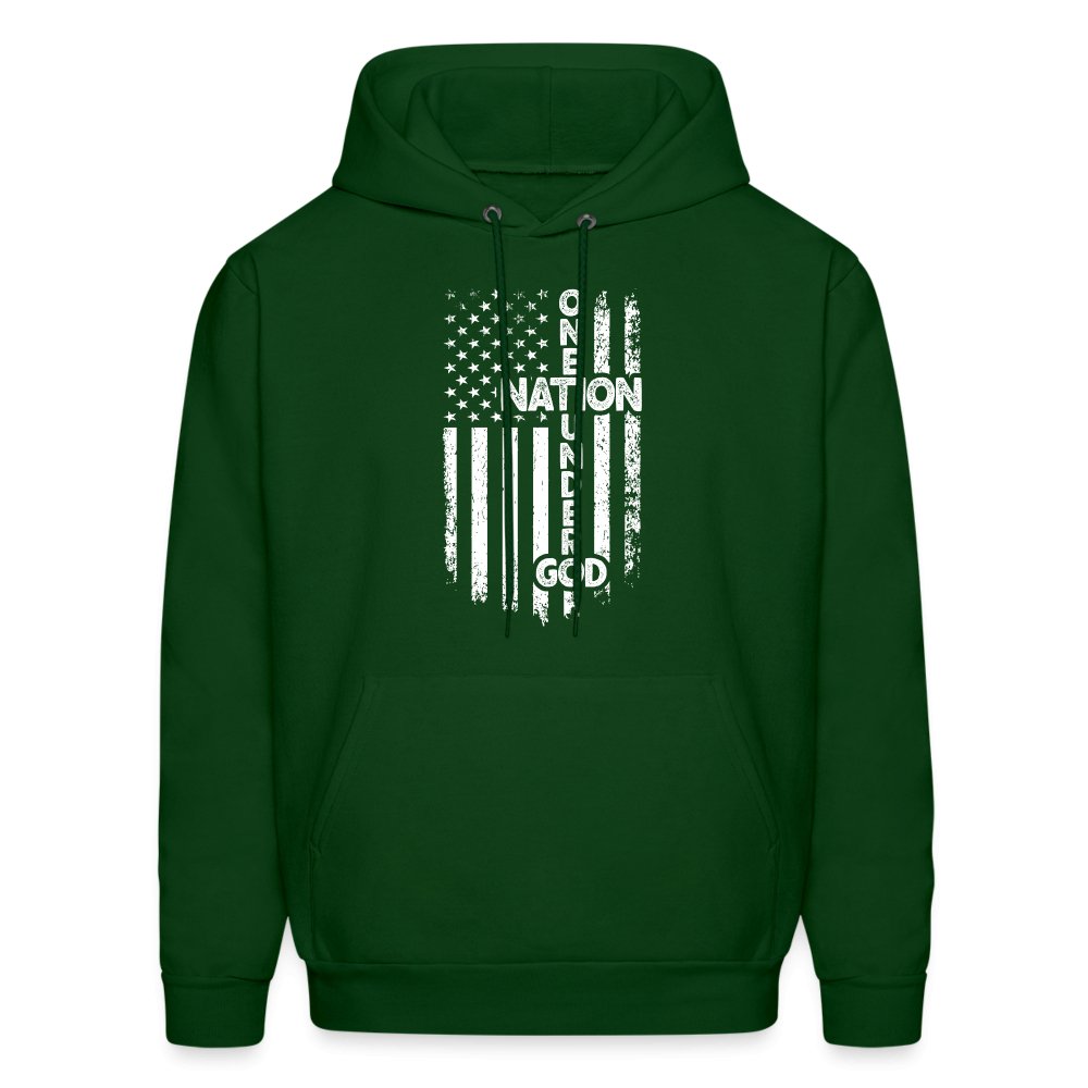 One Nation Under God Hoodie - forest green