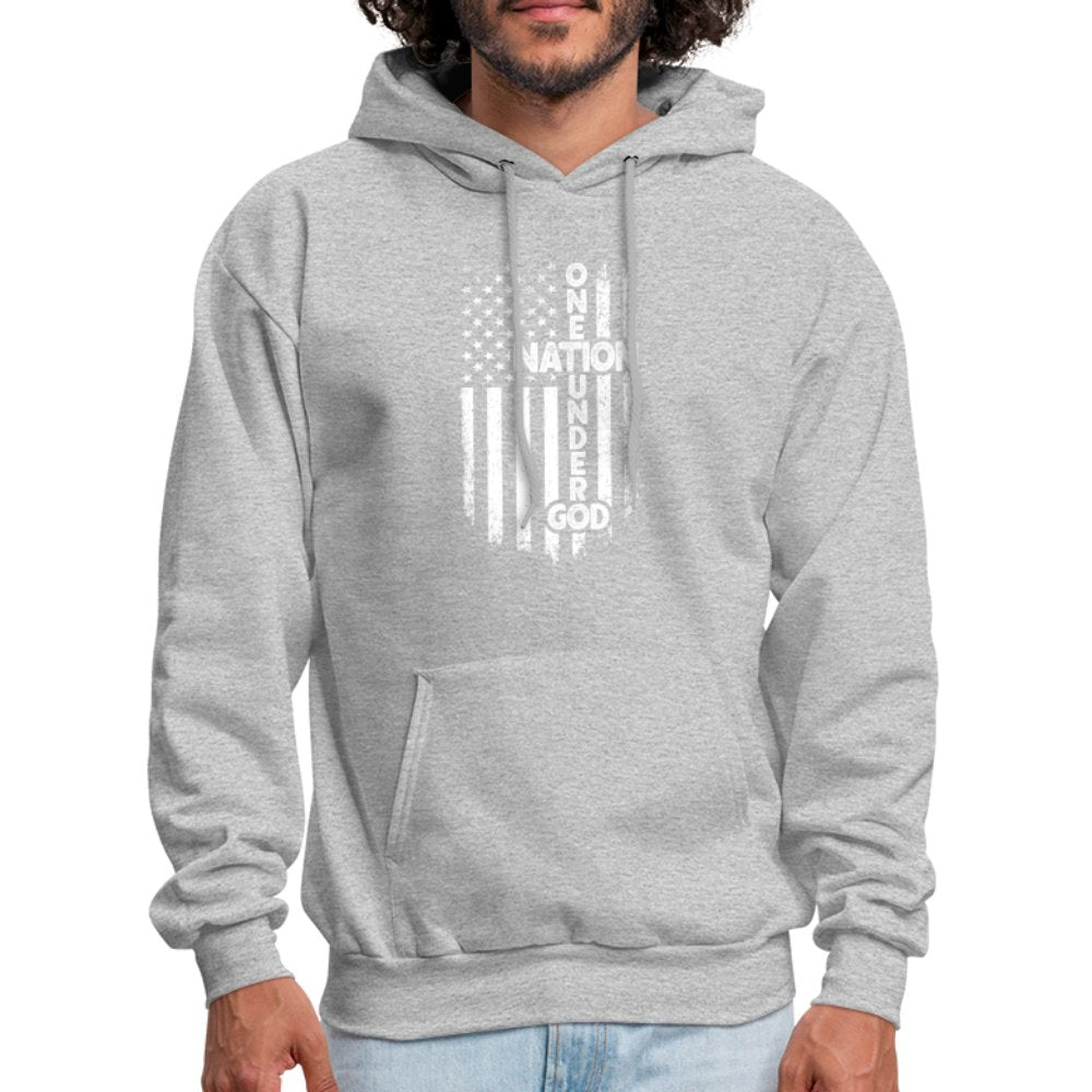 One Nation Under God Hoodie - heather gray