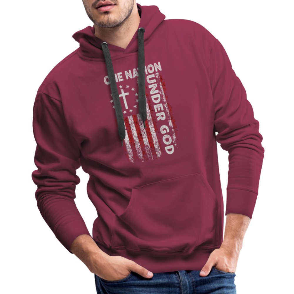 One Nation Under God Men’s Premium Hoodie - burgundy