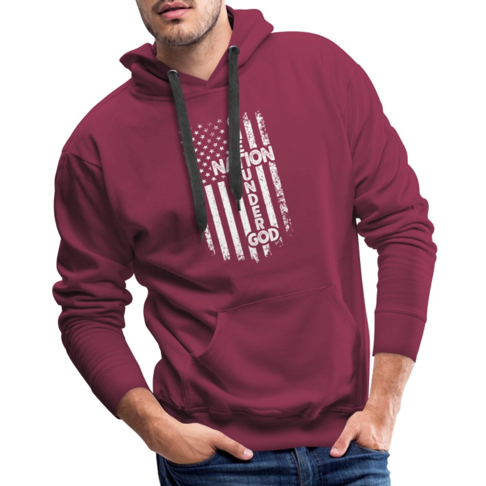 One Nation Under God Men’s Premium Hoodie - burgundy