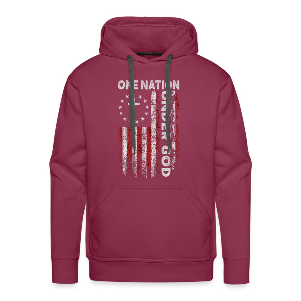 One Nation Under God Men’s Premium Hoodie - burgundy