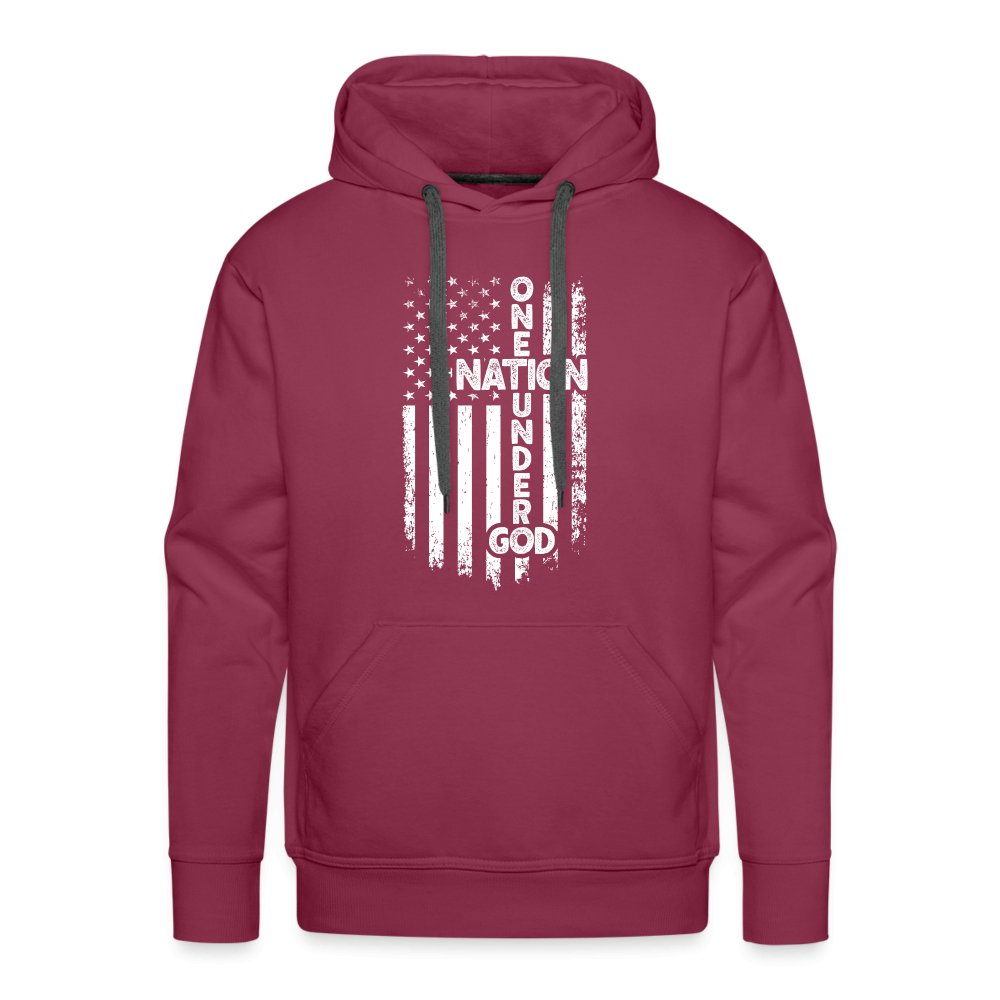 One Nation Under God Men’s Premium Hoodie - burgundy