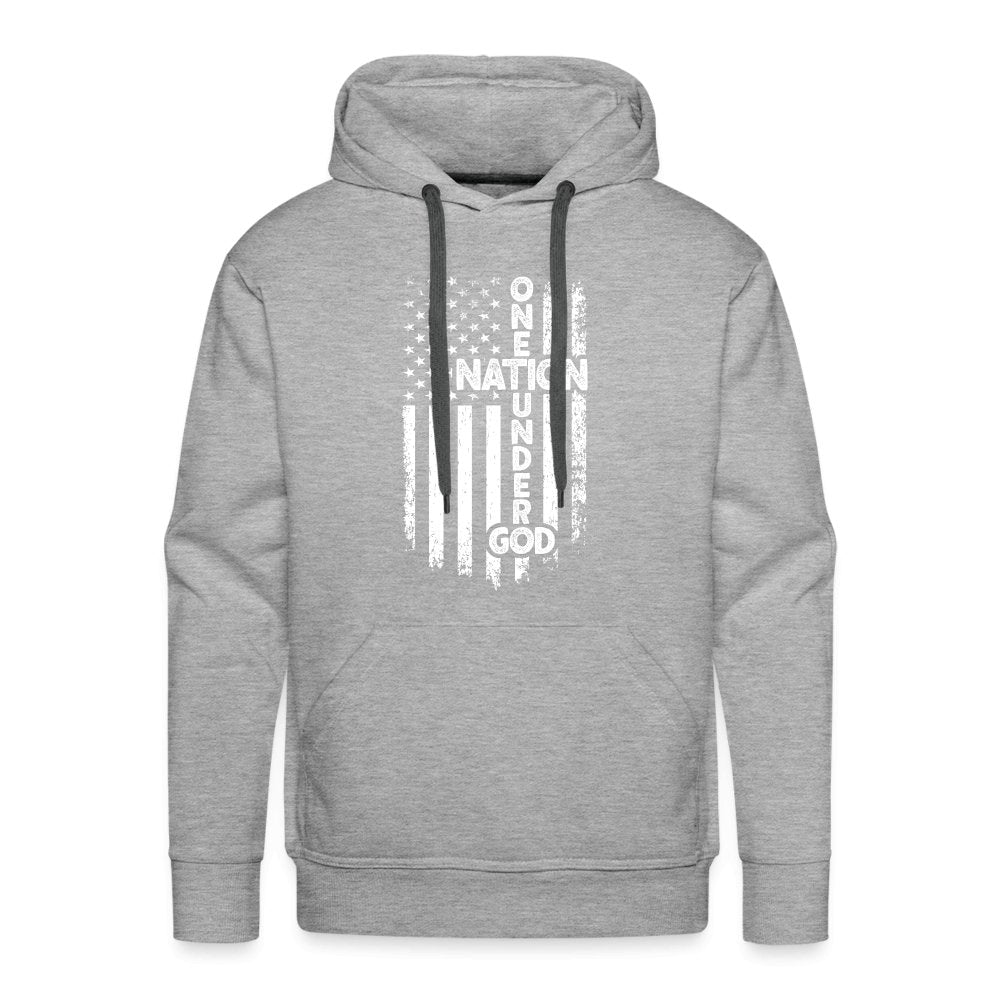 One Nation Under God Men’s Premium Hoodie - heather grey