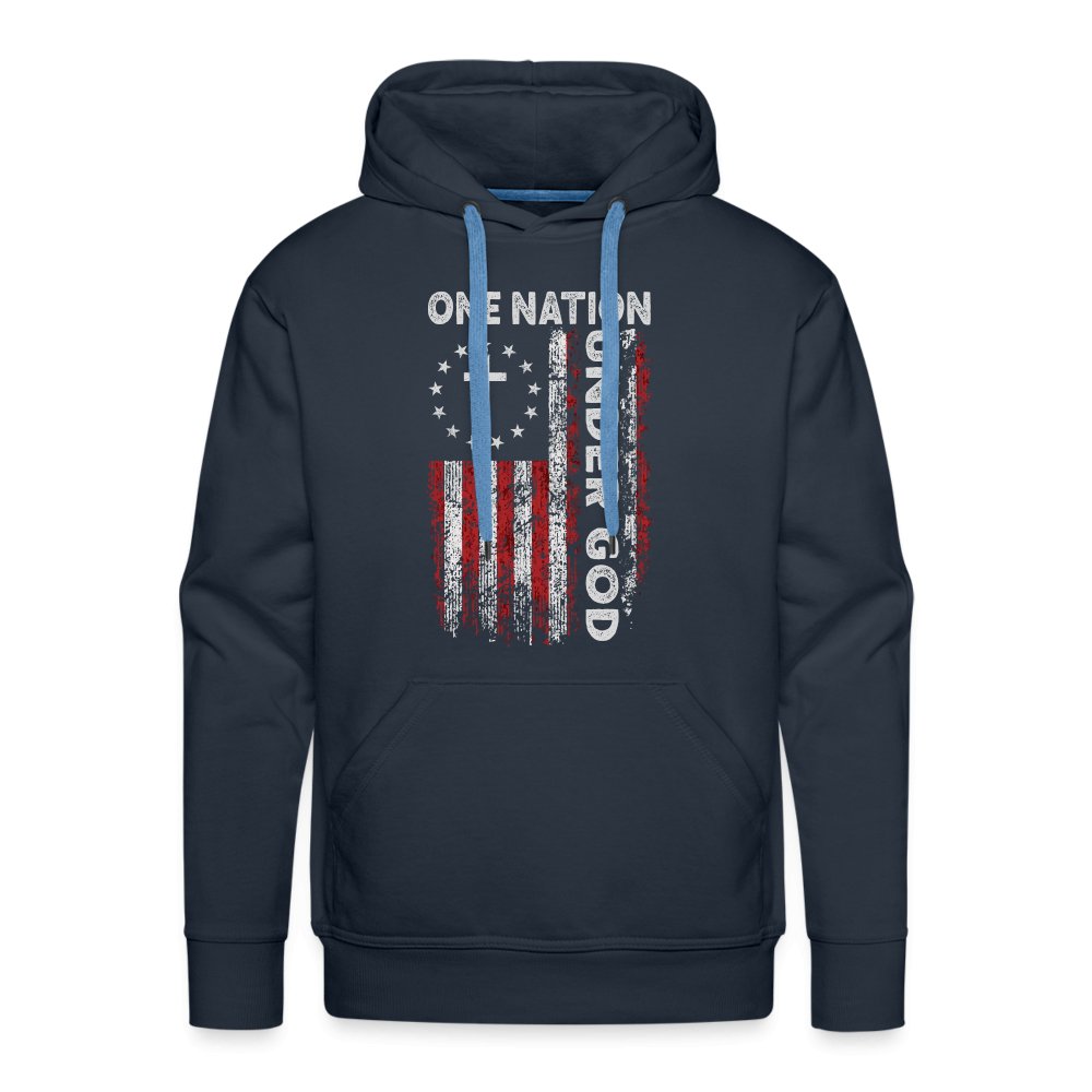 One Nation Under God Men’s Premium Hoodie - navy