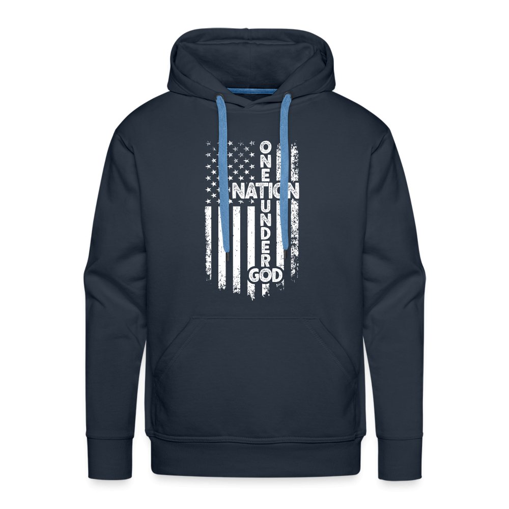 One Nation Under God Men’s Premium Hoodie - navy