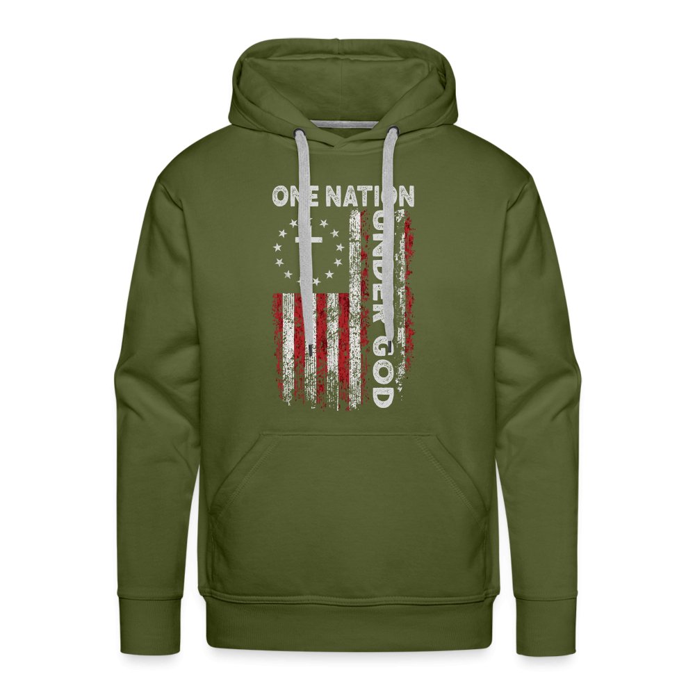 One Nation Under God Men’s Premium Hoodie - olive green