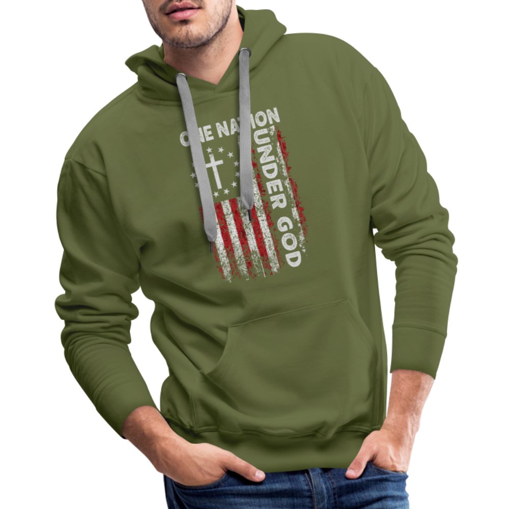 One Nation Under God Men’s Premium Hoodie - olive green